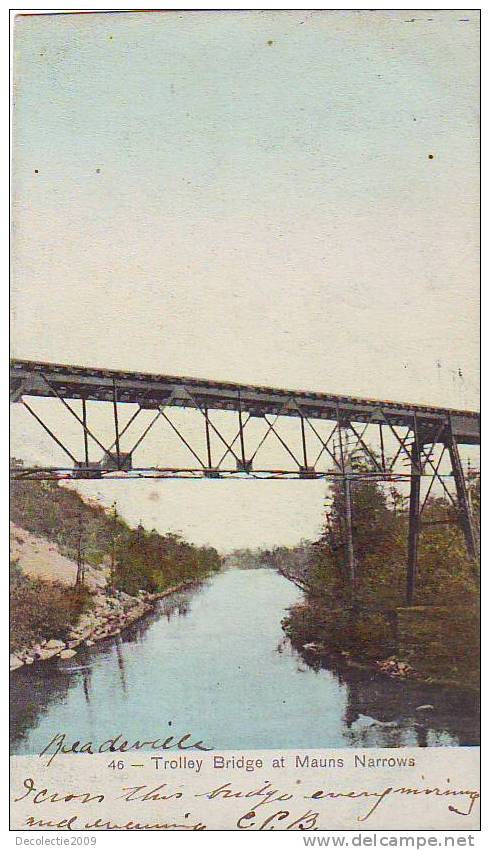 Z1008 USA Delaware Trolley Bridge At Mauns Narrows Circulated 1931 - Otros & Sin Clasificación