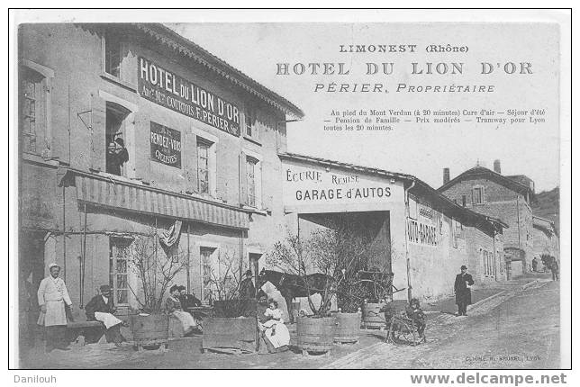 69 /// LIMONEST / HOTEL DU LION D OR, Perier Propriétaire, ANIMEE, Cliché Brunel - Limonest