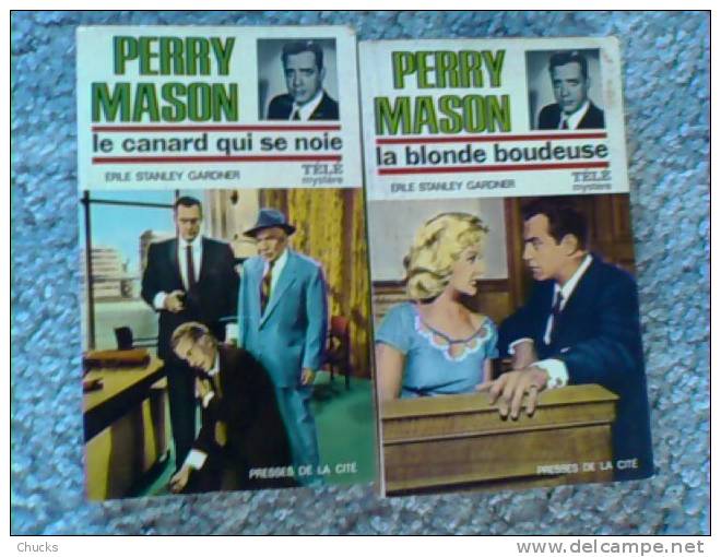 Perry Mason Lot De 2 Romans N°7 Et 8 La Blonde Boudeuse Le Canard Qui Se Noie - Presses De La Cité