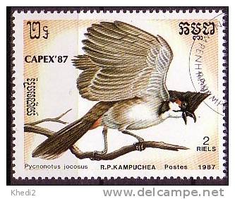 Timbre Cambodge / YT 742 - Animal - Oiseau Passereau -  Bird Stamp  Briefmarke - Zangvogels