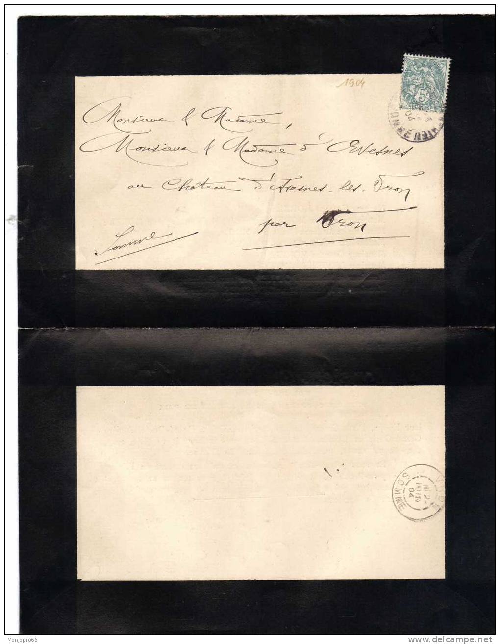 Enveloppe/Avis De Décès De M. Charles MOREL Notaire Honoraire Décédé Le 22 Juin 1904 à Crécy En Ponthieu - Other & Unclassified