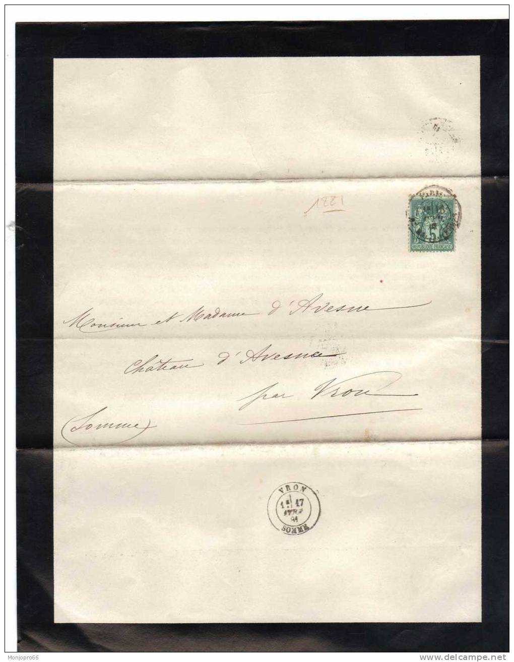 Enveloppe/Avis De Décès De M. Charles Prudent Xavier DE ROGIER Décédé Le 27 Mars 1881en Son Hôtel De Poitiers - Other & Unclassified