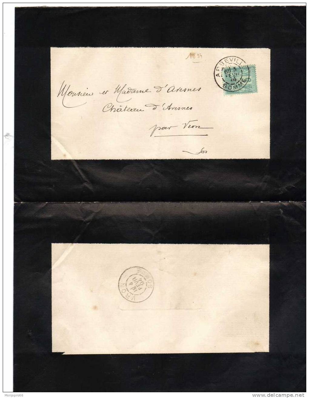 Enveloppe/Avis De Décès De M. Louis Georges Amé BLONDIN De SAINT HILAIRE Décédé Le 19 Janvier 1894 En Son Château - Other & Unclassified