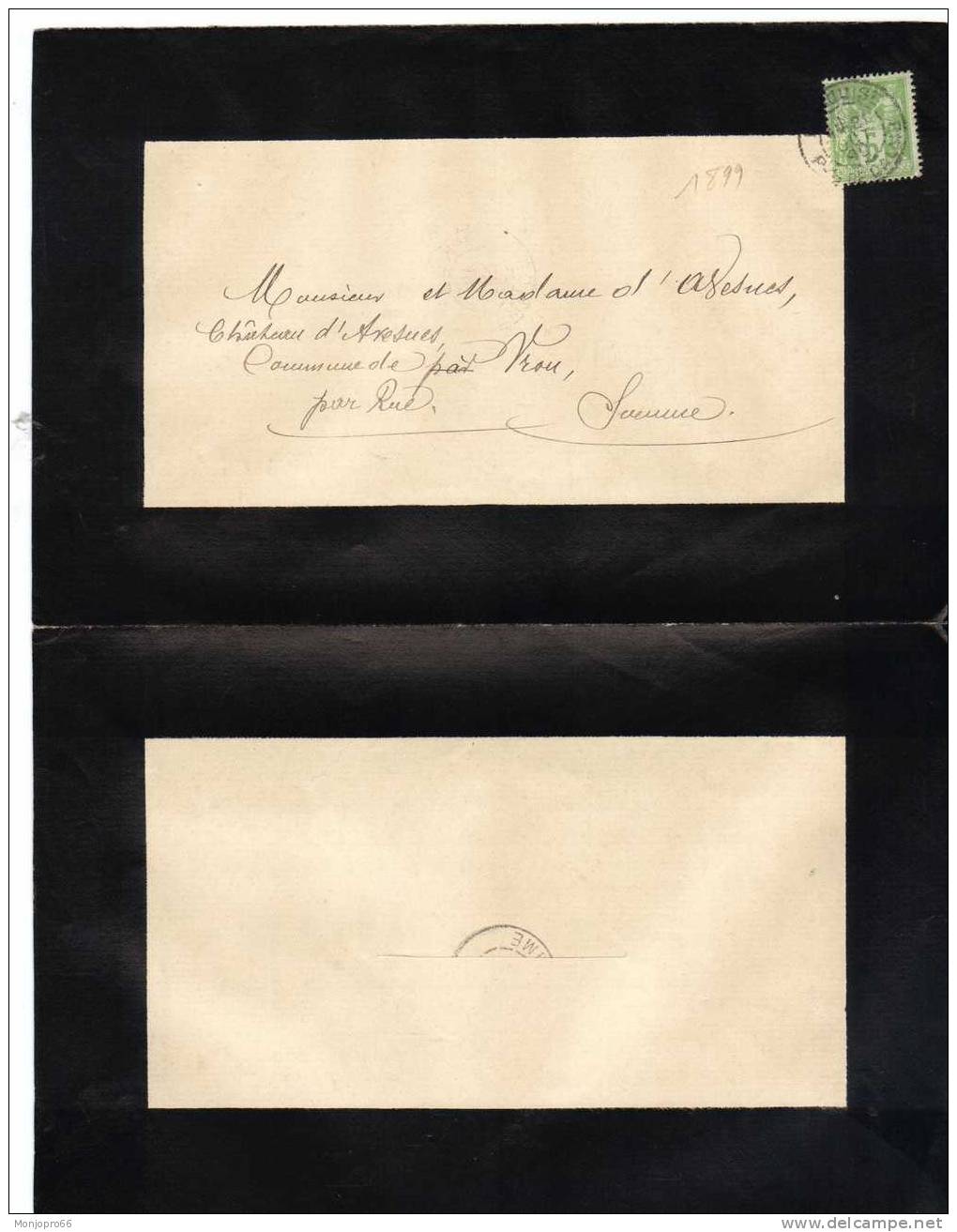 Enveloppe/Avis De Décès De Joseph Michel ADAM Décédé Le 16 Octobre 1899 à Marquise à L’âge De 6 Ans 1/2 - Sonstige & Ohne Zuordnung