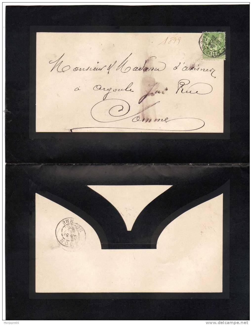 Enveloppe/Avis De Décès De Melle Marie Emery DE CAUVILLE Décédée Le 15 Décembre 1899 En Son Château De Barreaux - Sonstige & Ohne Zuordnung