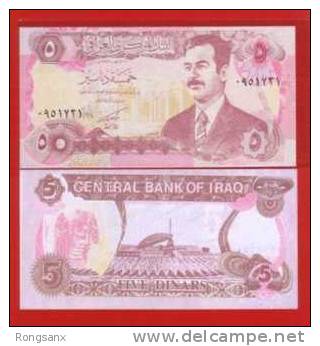 IRAQ 5 DINARS BANKNOTE UNC SADAM - Irak