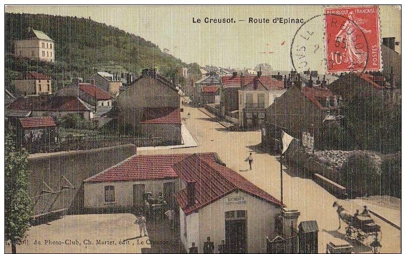 CPA 71 LE CREUSOT Route D' Epinac Caserne Corps De Garde 1908 - Le Creusot