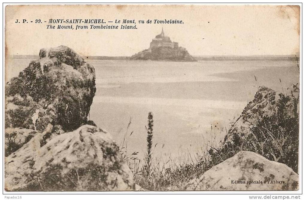 50 - Le Mont-Saint-Michel - Le Mont, Vu De Tombelaine - The Mount From Tombelaine Island - JP 99 (circulée 1928) - Le Mont Saint Michel