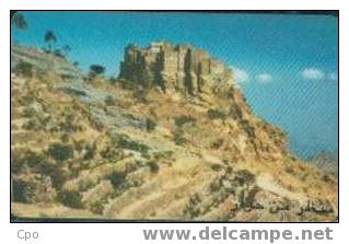 # YEMEN 6 Houses On Mountain (green Arrow) (Teleyemen) 240 Autelca   Tres Bon Etat - Yémen