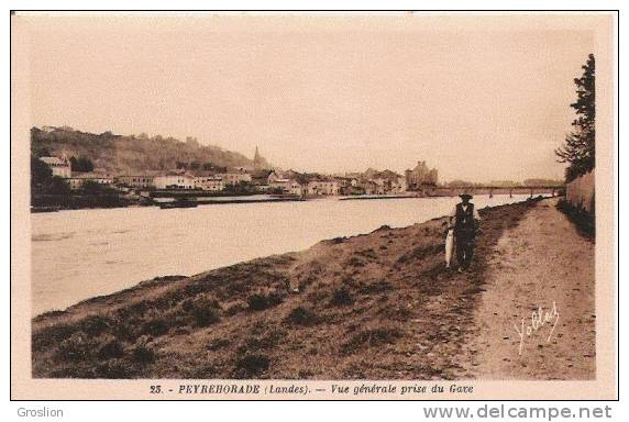 PEYREHORADE (LANDES) 23 VUE GENERALE PRISE DU GAVE (HOMME CIRCULANT) - Peyrehorade