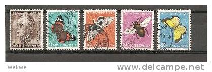 CH Mi.Nr. 550-54/  -  SCHWEIZ - Juventute (Insekten, Insects) 1950  O - Oblitérés