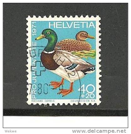 CH Mi.Nr. 963/  - SCHWEIZ - Juventute 1971 (Stockente)  O - Gebraucht