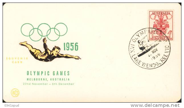 Jeux Olympiques1956 Australia Canoe  Canoa  Sur Carte - Zomer 1956: Melbourne