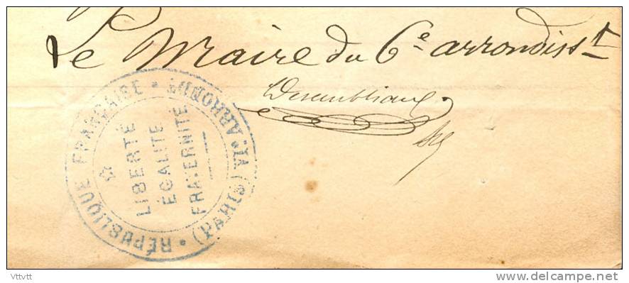 Extrait Du Registe Des Actes De Naissance Jacques Fouret (1876), Paris, 6° Arrondissement, Cachet Mairie - Birth & Baptism