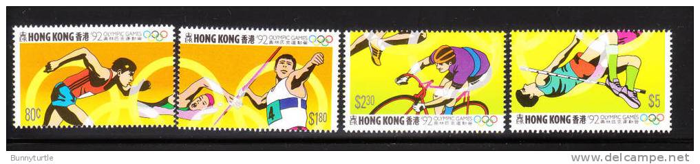 Hong Kong 1992 Summer Olympics Barcelona Running Swimming MNH - Nuevos