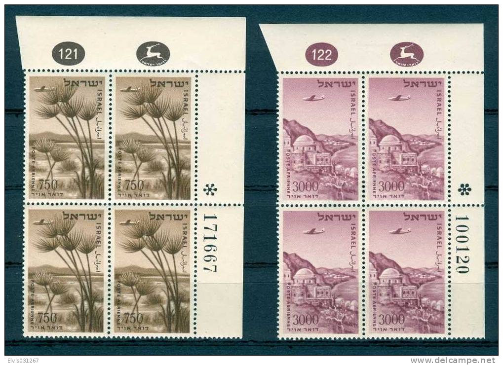 Israel PLATE BLOCK - 1957, Michel/Philex No. : 138/139, LANDSCAPES AIRMAIL - MNH - *** - - Sonstige & Ohne Zuordnung