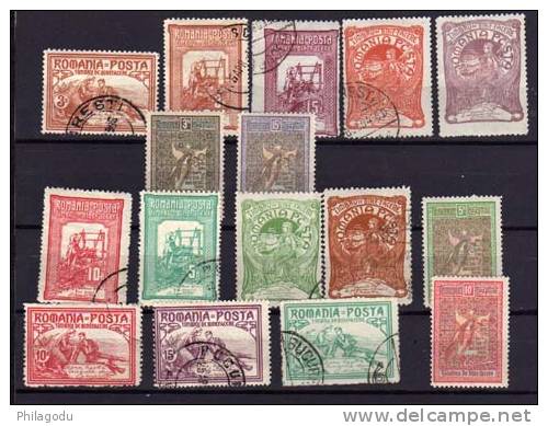 Roumanie 1905-06,  Bienfaisance, 156 / 71*  Charnière Et Oblitérés, Cote Oblit  55 €, - Used Stamps