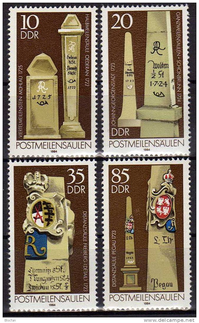 1984 Postmeil-Säule Mit Kleinem I In Postmeile DDR 2853 I ** 32€ Mit Vergleichsstück Säule Error On Stamp Of GDR Germany - Fehldrucke