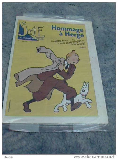 JDE Journal Des Enfants Hommage à Hergé De 2003 Sous Blister Avec Couverture Et Article Tintin - Fortsetzungen