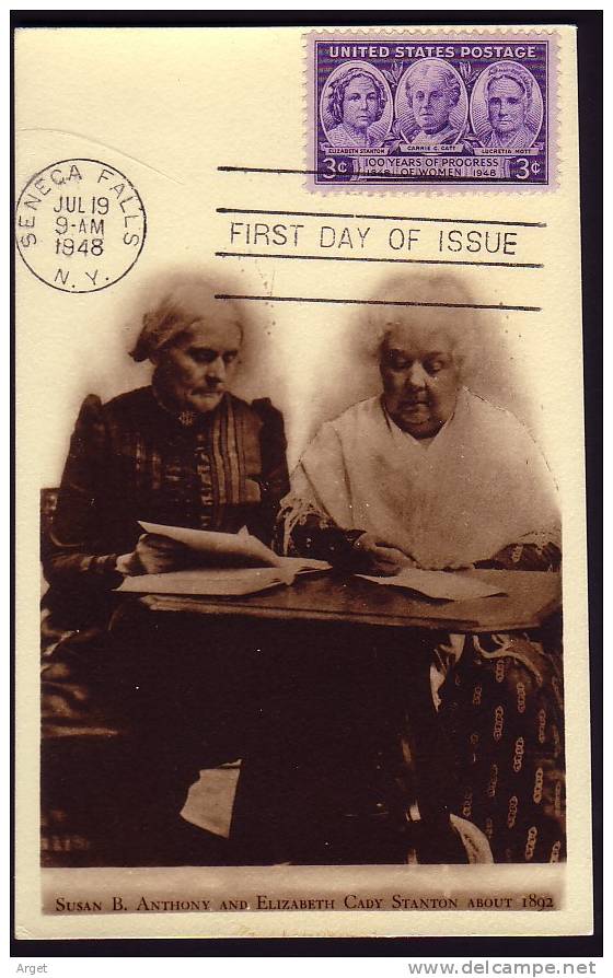 Carte Maximum ETATS-UNIS N° Yvert 510 (Droits Des Femmes) Obl Sp 1er Jour 19.7.48 - Maximum Cards