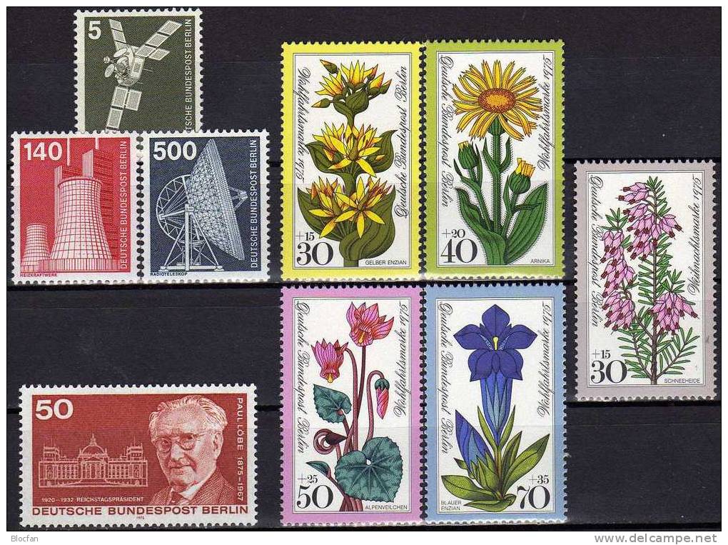 IV. Quartal 1975 O Blumen Technik Weihnachten Löbe Berlin 494-515 11€ Used Stamps Set From Germany - Vrac (max 999 Timbres)