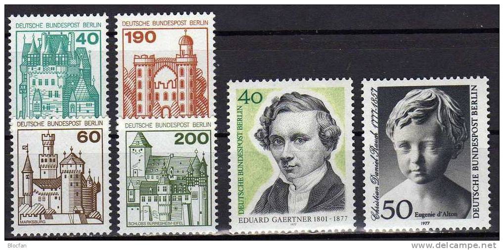 I. Quartal 1977 O Burgen Rauch Schlösser Maler Berlin 535-542 6€ Used Stamps Set From Germany - Lots & Kiloware (mixtures) - Max. 999 Stamps