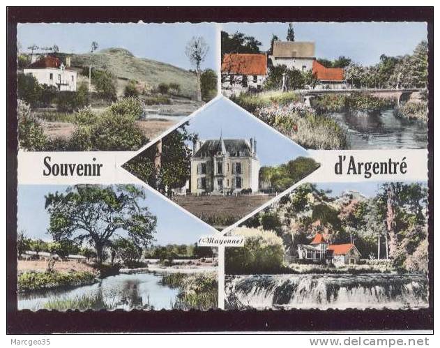 Souvenir D' Argentré Multivue  édit.combier N° C 2 Moulins Chateaux  Belle Cpsm - Argentre