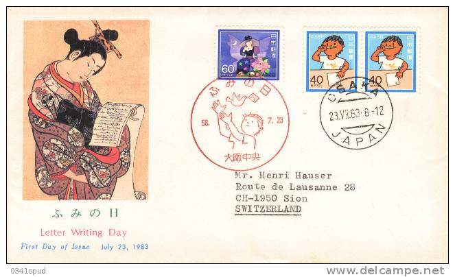 1983 Japon FDC U.P.U. Letter Writing Day - U.P.U.