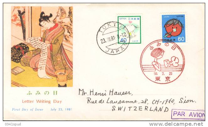 1981 Japon  FDC  U.P.U. Letter Writing Day - U.P.U.