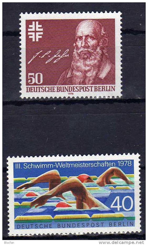 III. Quartal 1978 O Turnvater Jahn Freistil-Schwimmen Berlin 570-571 2€ Used Set From Germany - Lots & Kiloware (mixtures) - Max. 999 Stamps