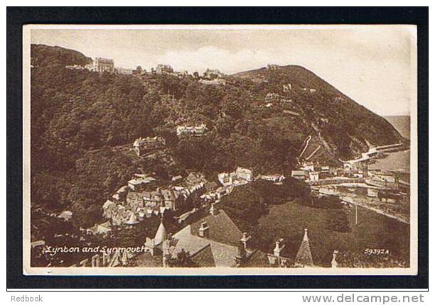 Postcard Houses Aerial View Lynton & Lynmouth Devon - Ref 410 - Lynmouth & Lynton
