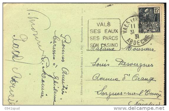 1931 France 07  Daguin  Vals Les Bains Thermes  Terme Thermal - Termalismo