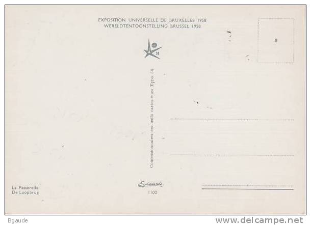 BELGIQUE CARTE  MAXIMUM    NUM.YVERT  1047 EXPOSITION UNIVERSELLE DE BRUXELLES - 1951-1960