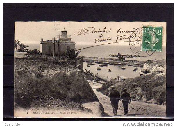 ALGERIE Mostaganem Route Du Port, Animée, Phare, Ed LL 1, 1908 - Mostaganem