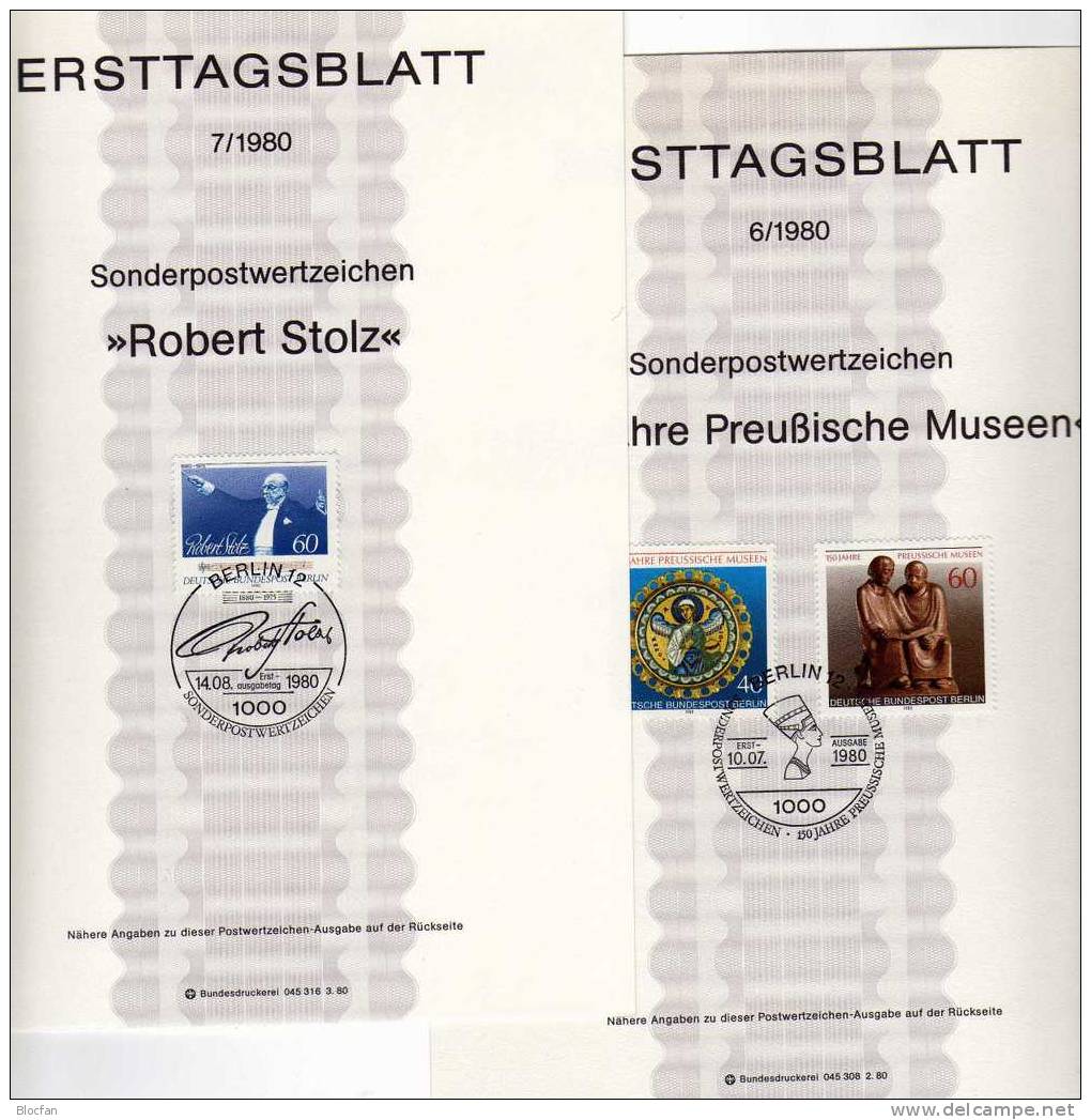 ETB III. Quartal 1980 Museum, Musiker Stolz, General Steuben Berlin 625-628 SST 3€ - Museen