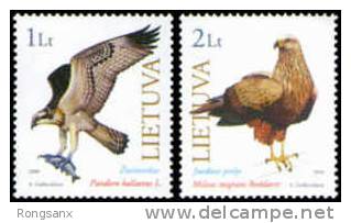 2000 Lithuania THE RED BOOK OF LITHUANIA. BIRDS OF PREY 2V - Lithuania
