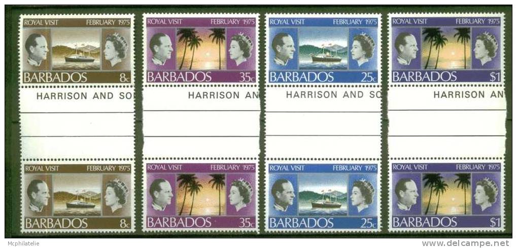 BARBADES  N° 393 à 396 ** Paires - Barbados (1966-...)