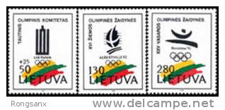 1992 Lithuania OLYMPIC GAMES 3V - Ete 1992: Barcelone