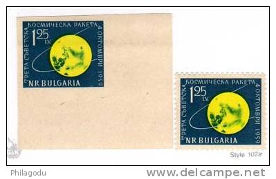 Bulgarie 1960, Lunik III, N° 1005 + 1005** NON DENTELE ,cote 27,50 €, ++ Neuf Sans Charnière ++ - Europe