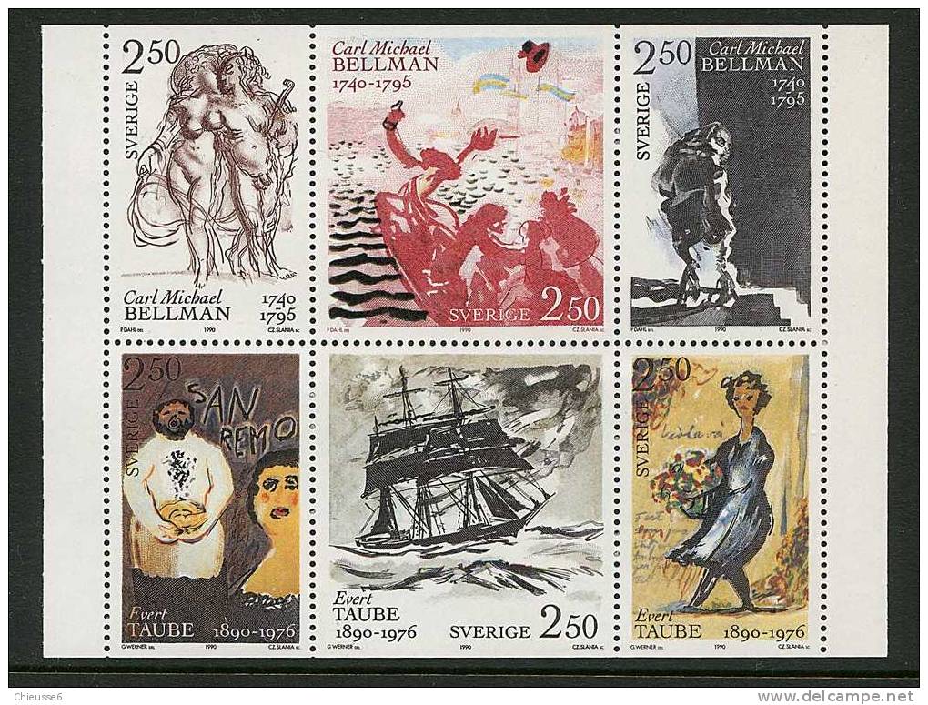 Suède ** N° 1601 à 1606 - Carl Michael Bellman  - - Unused Stamps