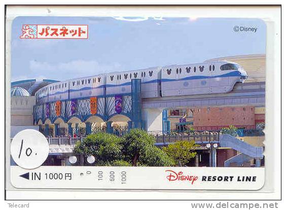 Carte Prépayée Japon (10) DISNEY JAPAN PREPAID CARD * TRAIN TREIN RESORT LINE - Disney