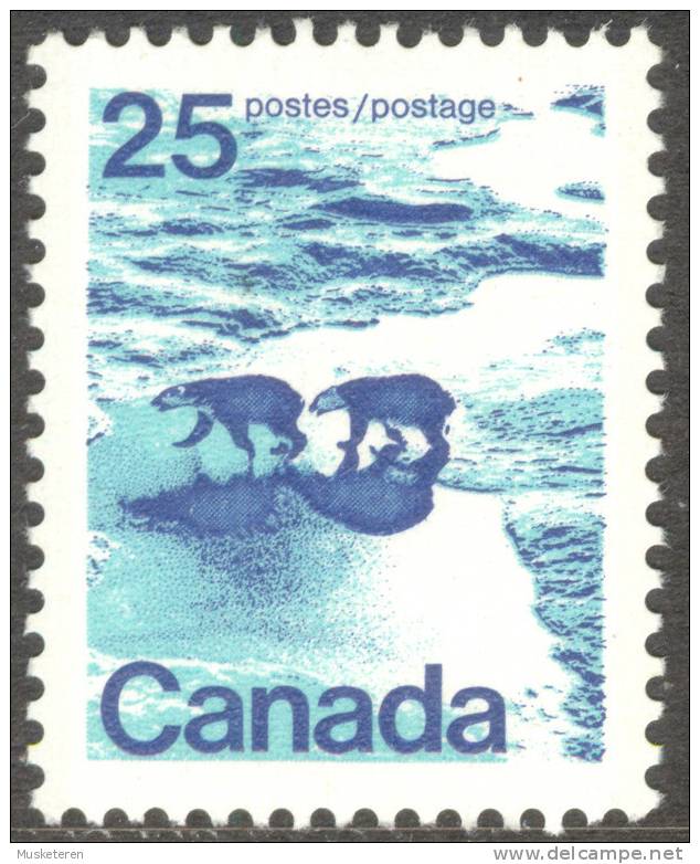Canada 1972 Mi. 509 A  25c. Polar Bears In Northern Canada Perf. 12½ X 12 MNH - Neufs