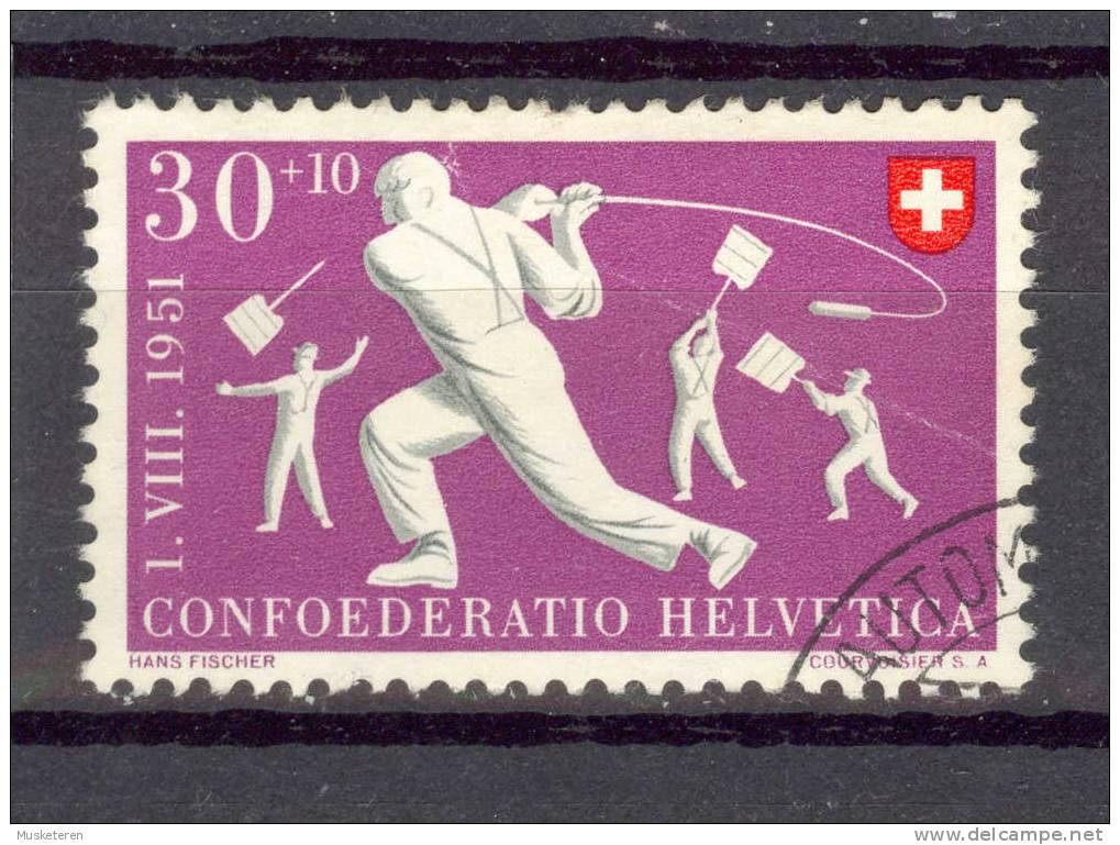 Switzerland 1951 Mi. 558 30+10 Pro Patria Hornussen €17,- - Oblitérés