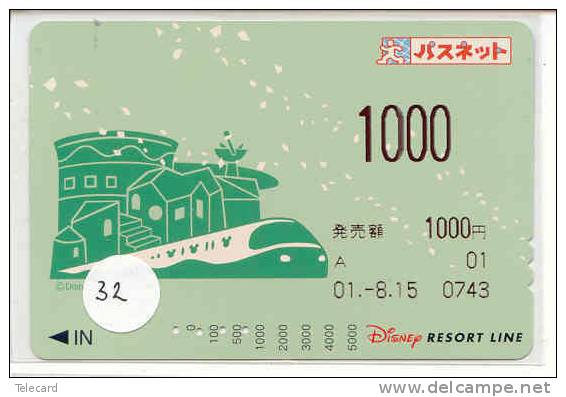 Carte Prépayée Japon (32) DISNEY TRAIN TREIN  RESORT LINE JAPAN PREPAID CARD * FILM MOVIE CINEMA KINO - Disney