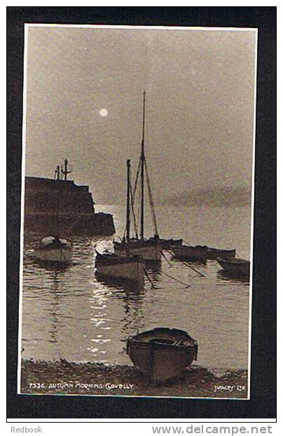 Lovely Judges Postcard Autumn Morning Harbour Boats Clovelly Devon - Ref 412 - Clovelly
