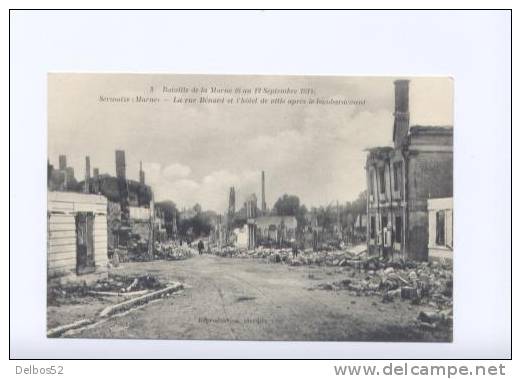3. Bataille De La Marne ( 6 Au 12 Septembre 1914 ) Sermaize - La Rue Benard Et L'hotel De Ville ... - Sermaize-les-Bains
