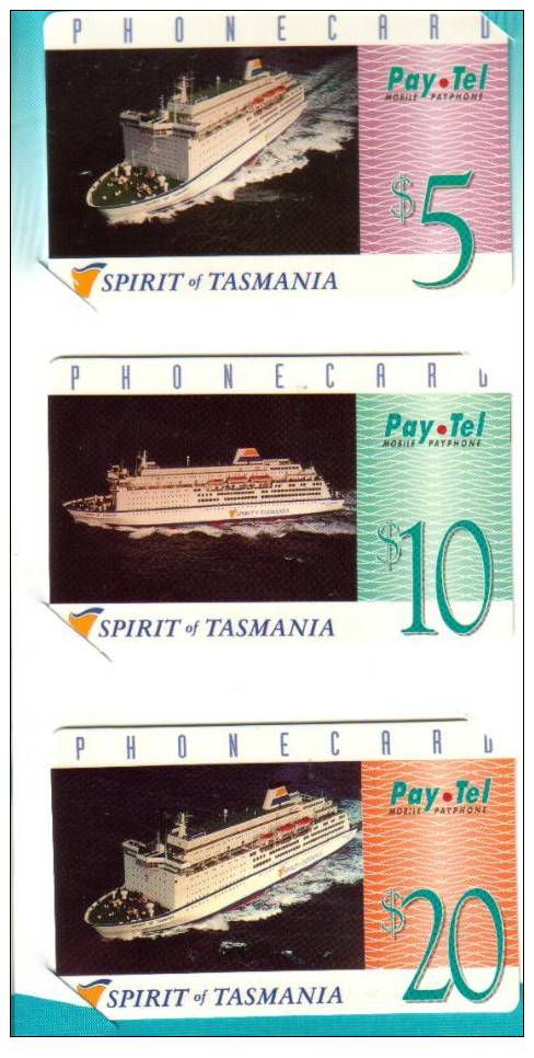 AUSTRALIA  SET OF 3  FERRIES BOATS SHIP SHIPS TASMANIA FV $35  MINT 2500 ONLY SCARCE  SPECIAL PRICE READ DESCRIPTION !! - Australie