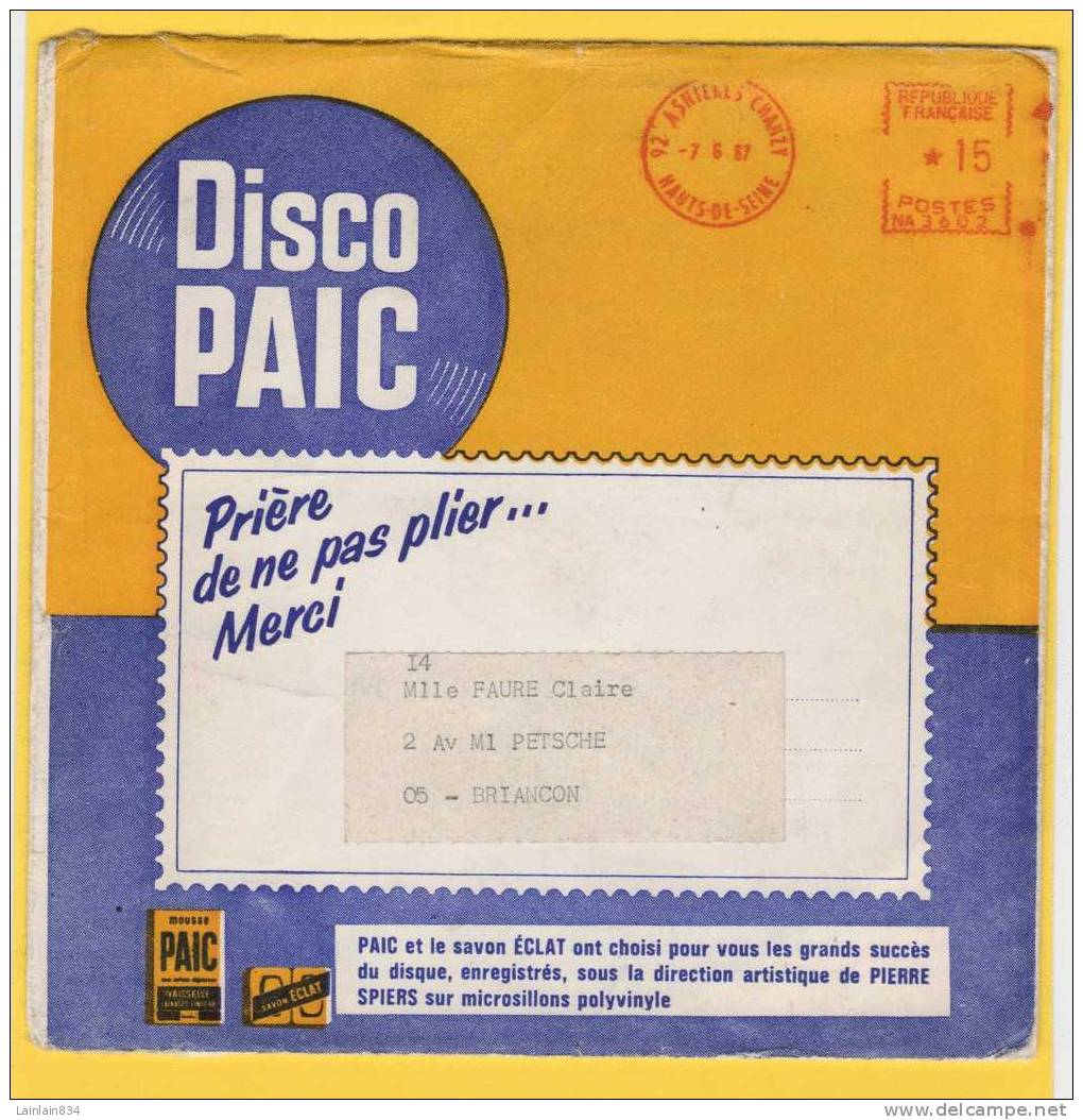 - Disco PAIC -  " La Seine " -  De Guy Lafarge, 45 Tours Offert Par PAIC Et Le Savon ECLAT. - Limited Editions