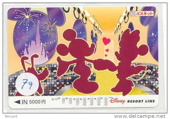 Carte Prépayée Japon (79) DISNEY JAPAN * TRAIN TREIN RESORT LINE * PREPAID CARD * FILM MOVIE CINEMA KINO - Disney