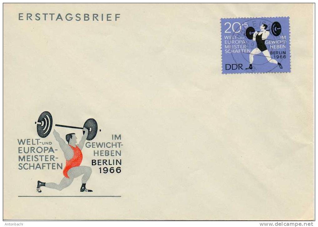 ALLEMAGNE REPUBLIQUE DEMOCRATIQUE / GERMAN DDR - 1966- SPORTS- HALTEROPHILIE - SCOTT B143-ENVELOPPE - Lettres & Documents